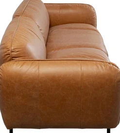 Sofy*KARE Design Sofa Ekskluzywna 2-osobowa Skórzana Jasnobrązowa 228 Cm