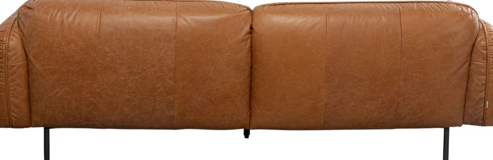 Sofy*KARE Design Sofa Ekskluzywna 2-osobowa Skórzana Jasnobrązowa 228 Cm
