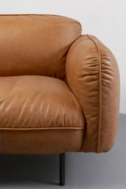 Sofy*KARE Design Sofa Ekskluzywna 2-osobowa Skórzana Jasnobrązowa 228 Cm