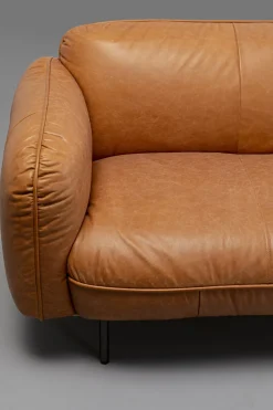 Sofy*KARE Design Sofa Ekskluzywna 2-osobowa Skórzana Jasnobrązowa 228 Cm