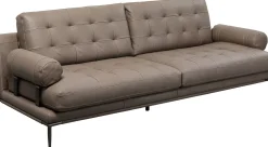 Sofy*KARE Design Sofa Ekskluzywna 2-osobowa Skórzana Pikowana Szara 225 Cm