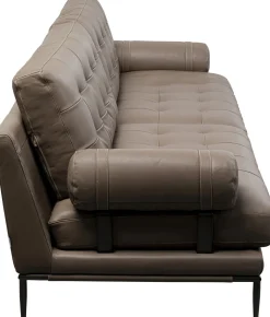 Sofy*KARE Design Sofa Ekskluzywna 2-osobowa Skórzana Pikowana Szara 225 Cm