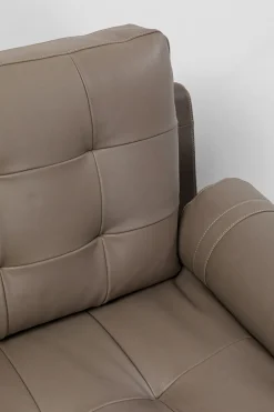 Sofy*KARE Design Sofa Ekskluzywna 2-osobowa Skórzana Pikowana Szara 225 Cm