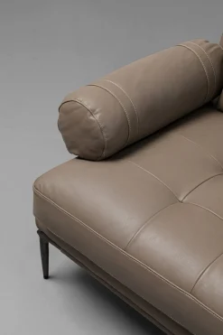 Sofy*KARE Design Sofa Ekskluzywna 2-osobowa Skórzana Pikowana Szara 225 Cm