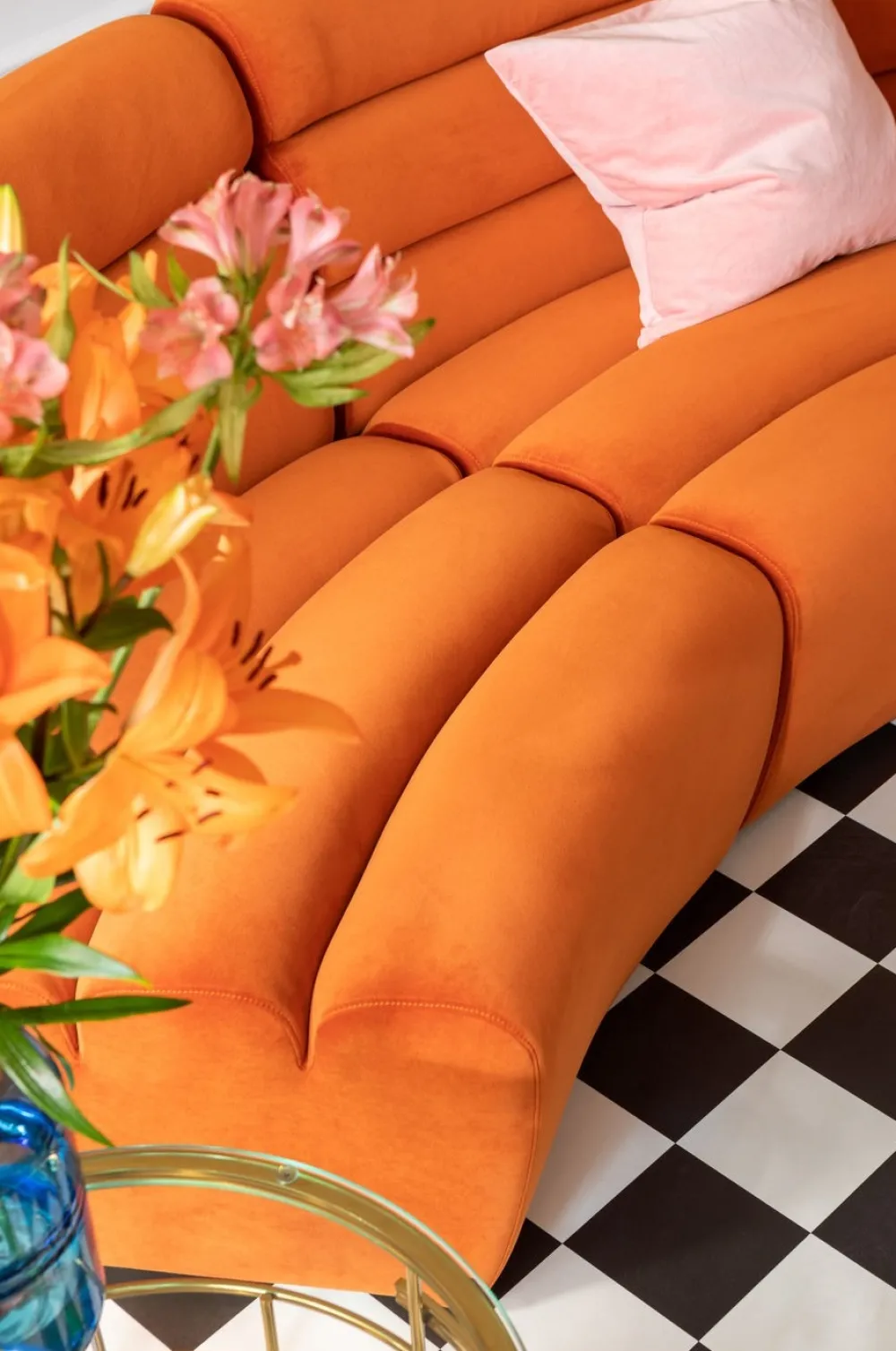 Sofy Modułowe*KARE Design Sofa Element Wave 83x109 Cm Pomarańczowa