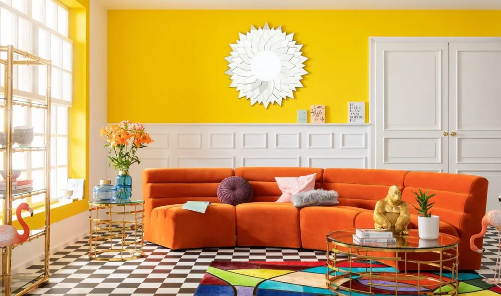 Sofy Modułowe*KARE Design Sofa Element Wave 83x109 Cm Pomarańczowa