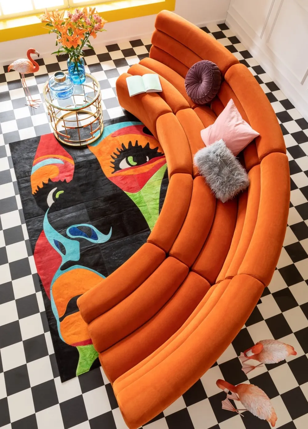 Sofy Modułowe*KARE Design Sofa Element Wave 83x109 Cm Pomarańczowa