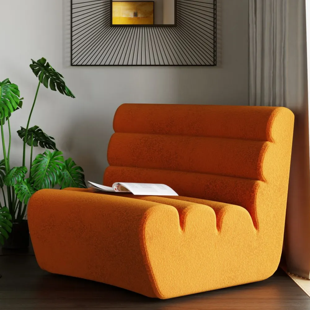 Sofy Modułowe*KARE Design Sofa Element Wave 83x109 Cm Pomarańczowa