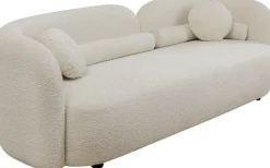 Sofy*KARE Design Sofa Kremowa 3-osobowa Tkanina Boucle 225 Cm