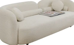 Sofy*KARE Design Sofa Kremowa 3-osobowa Tkanina Boucle 225 Cm