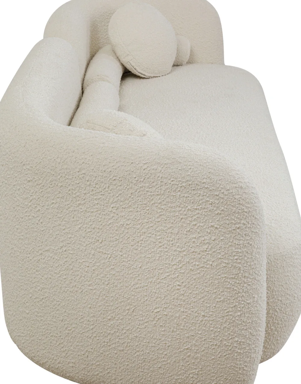 Sofy*KARE Design Sofa Kremowa 3-osobowa Tkanina Boucle 225 Cm