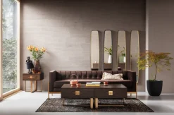 Sofy*KARE Design Sofa Loft 226x70 Cm Brązowa