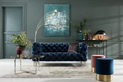 Sofy*KARE Design Sofa Look Royal 180x77 Cm Niebieska