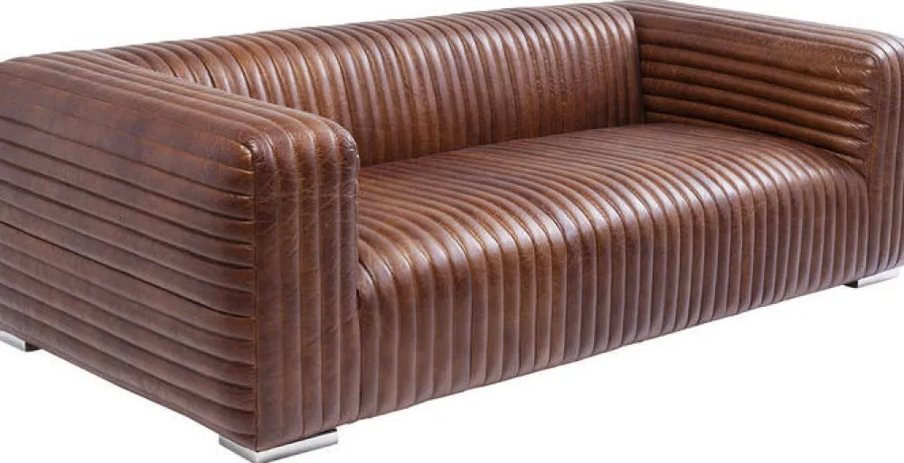 Sofy*KARE Design Sofa Malibu 3-os. 226 Cm Skóra Naturalna