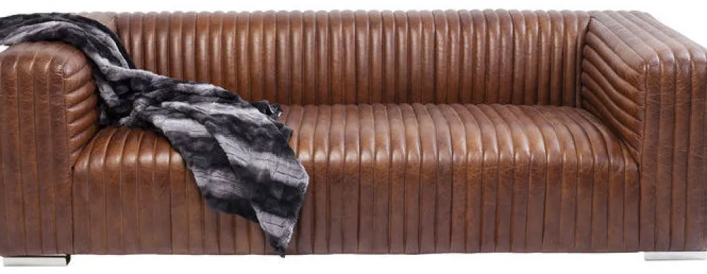 Sofy*KARE Design Sofa Malibu 3-os. 226 Cm Skóra Naturalna
