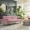 Sofy*KARE Design Sofa Milchbar 223x83 Cm Welwetowy Róż