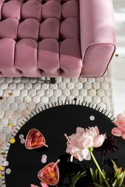 Sofy*KARE Design Sofa Milchbar 223x83 Cm Welwetowy Róż