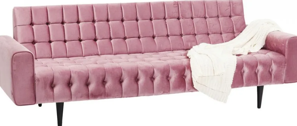 Sofy*KARE Design Sofa Milchbar 223x83 Cm Welwetowy Róż