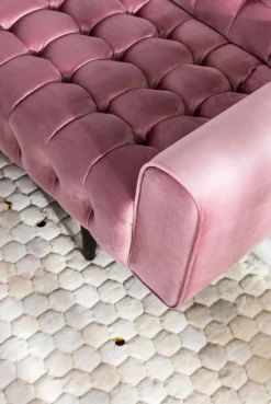 Sofy*KARE Design Sofa Milchbar 223x83 Cm Welwetowy Róż