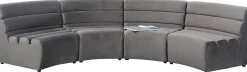 Sofy Modułowe*KARE Design Sofa Modułowa 1 Element Zaokrąglona Welurowa Szara 109 Cm