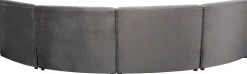 Sofy Modułowe*KARE Design Sofa Modułowa 1 Element Zaokrąglona Welurowa Szara 109 Cm