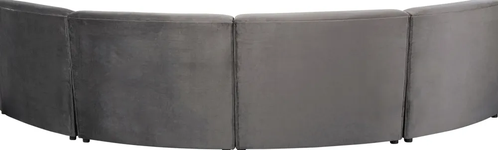 Sofy Modułowe*KARE Design Sofa Modułowa 1 Element Zaokrąglona Welurowa Szara 109 Cm