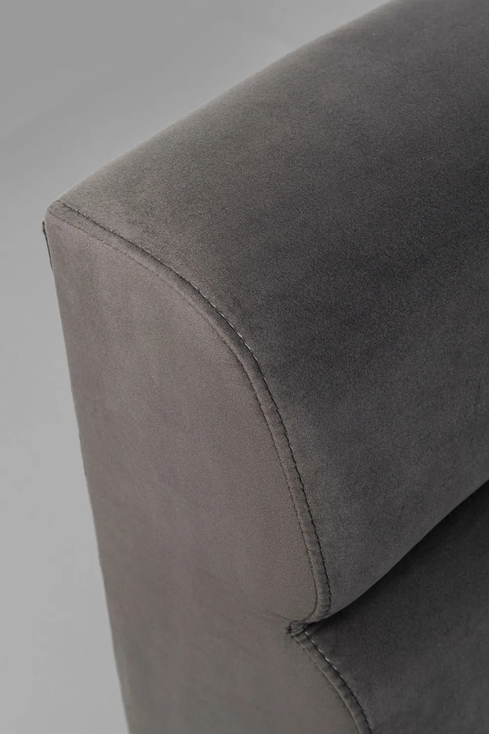 Sofy Modułowe*KARE Design Sofa Modułowa 1 Element Zaokrąglona Welurowa Szara 109 Cm