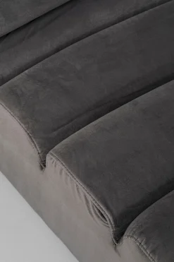 Sofy Modułowe*KARE Design Sofa Modułowa 1 Element Zaokrąglona Welurowa Szara 109 Cm