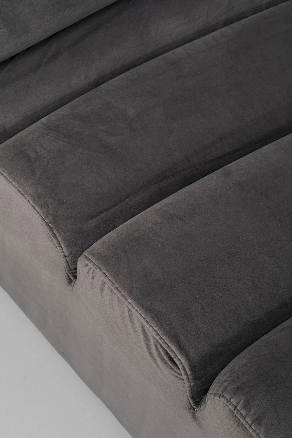 Sofy Modułowe*KARE Design Sofa Modułowa 1 Element Zaokrąglona Welurowa Szara 109 Cm