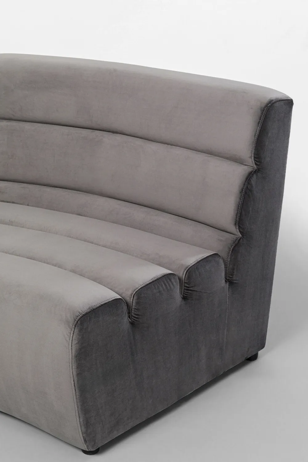 Sofy Modułowe*KARE Design Sofa Modułowa 1 Element Zaokrąglona Welurowa Szara 109 Cm