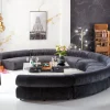 Sofy Modułowe*KARE Design Sofa - Moduł Zaokrąglony Tapicerka Szaroniebieska 145 Cm