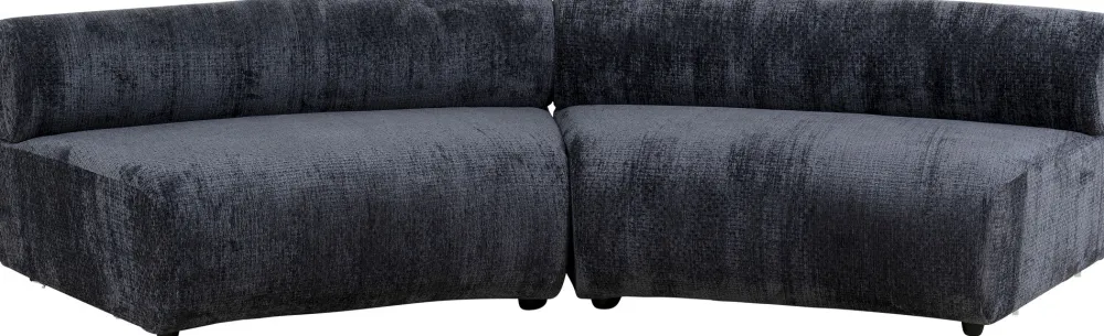Sofy Modułowe*KARE Design Sofa - Moduł Zaokrąglony Tapicerka Szaroniebieska 145 Cm