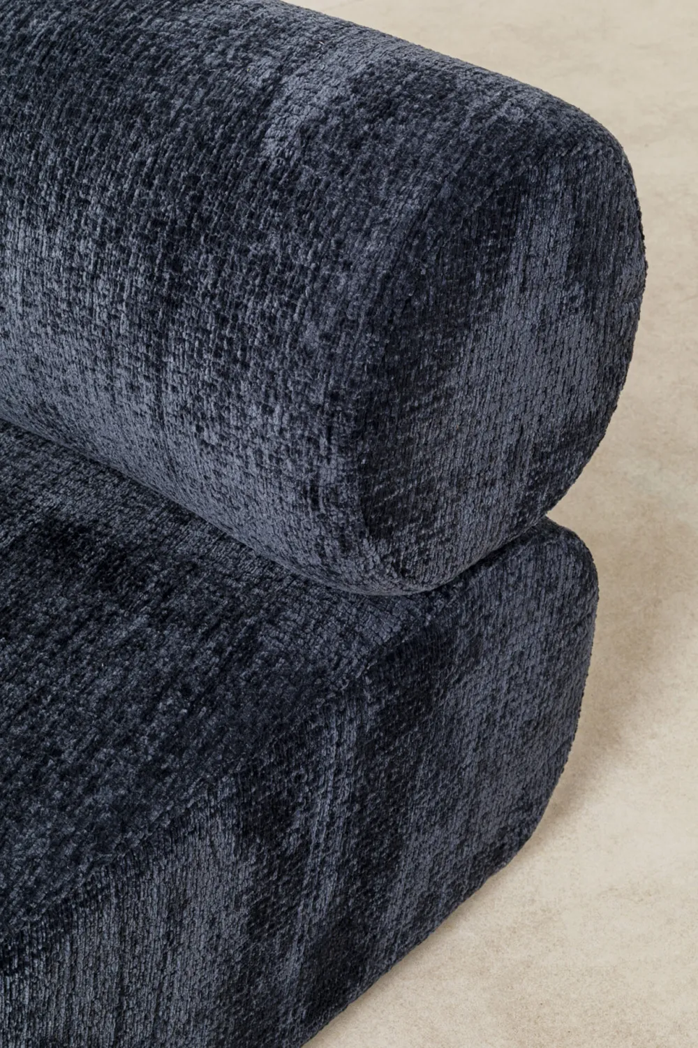 Sofy Modułowe*KARE Design Sofa - Moduł Zaokrąglony Tapicerka Szaroniebieska 145 Cm
