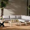 Sofy*KARE Design Sofa Ogrodowa Ze Stolikiem Holiday White 242x242 Cm