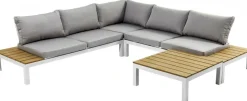 Sofy*KARE Design Sofa Ogrodowa Ze Stolikiem Holiday White 242x242 Cm