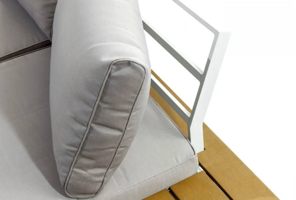Sofy*KARE Design Sofa Ogrodowa Ze Stolikiem Holiday White 242x242 Cm