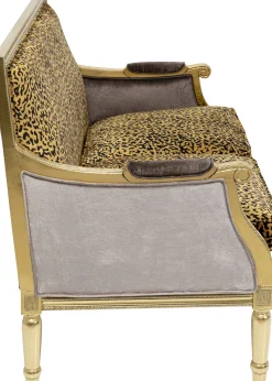Sofy*KARE Design Sofa 2-os. Glamour Do Salonu Panterka Rama Złota 135 Cm