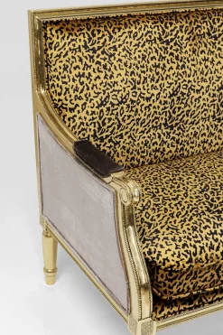Sofy*KARE Design Sofa 2-os. Glamour Do Salonu Panterka Rama Złota 135 Cm