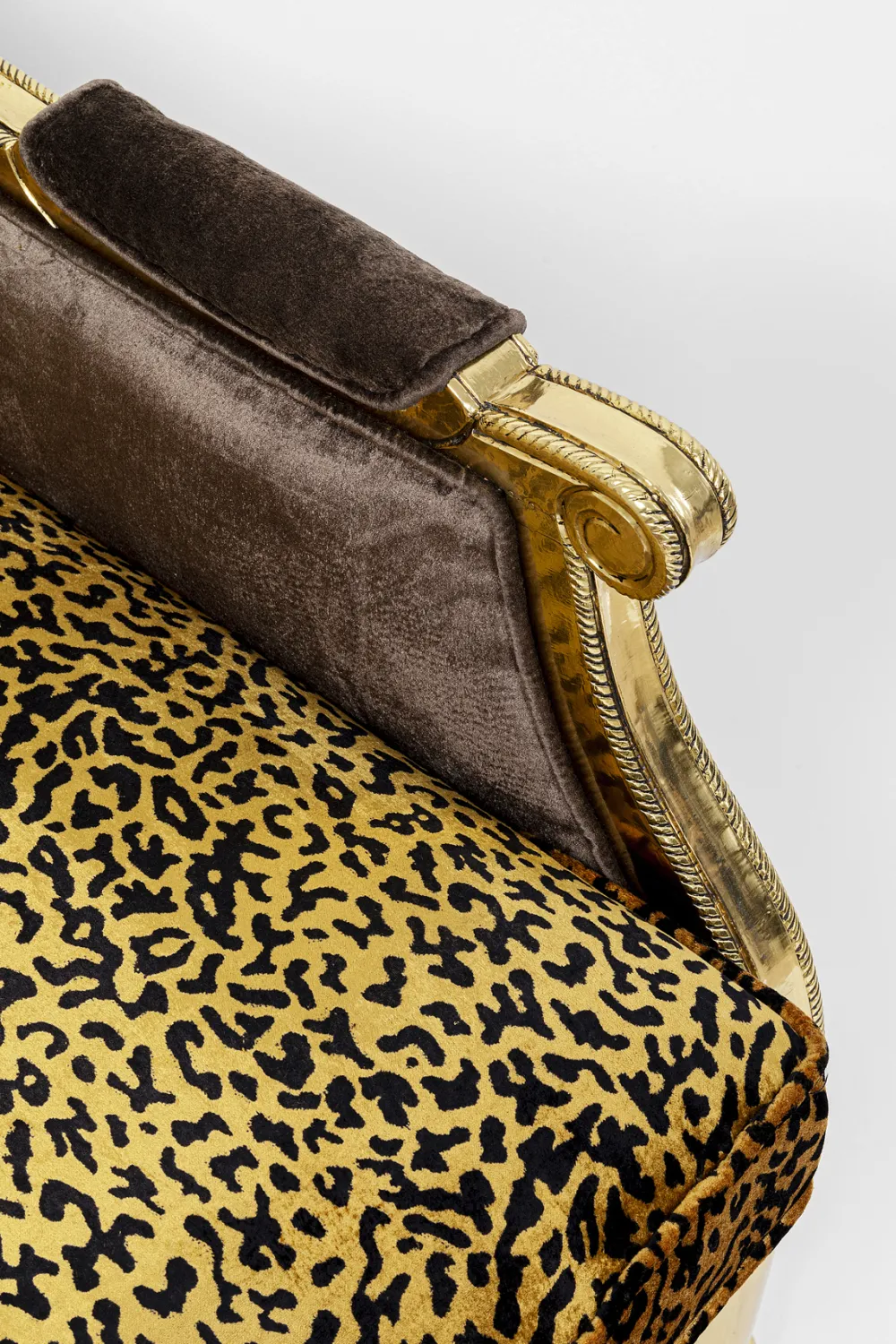 Sofy*KARE Design Sofa 2-os. Glamour Do Salonu Panterka Rama Złota 135 Cm