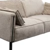 Sofy*KARE Design Sofa 2-osobowa Beżowa Tkanina Szenilowa Nogi Czarne 178 Cm