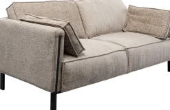 Sofy*KARE Design Sofa 2-osobowa Beżowa Tkanina Szenilowa Nogi Czarne 178 Cm