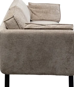 Sofy*KARE Design Sofa 2-osobowa Beżowa Tkanina Szenilowa Nogi Czarne 178 Cm