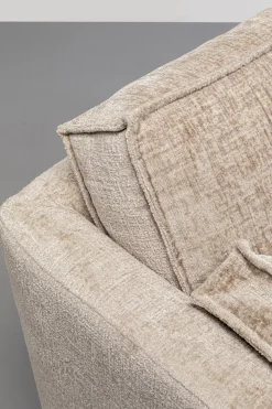 Sofy*KARE Design Sofa 2-osobowa Beżowa Tkanina Szenilowa Nogi Czarne 178 Cm