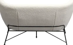Sofy*KARE Design Sofa 2-osobowa Biała Boucle Nogi Czarne Stalowe 139 Cm