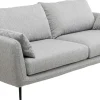 Sofy*KARE Design Sofa 3-osobowa 219 Cm Tapicerowana Szara Nogi Czarne