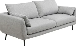 Sofy*KARE Design Sofa 3-osobowa 219 Cm Tapicerowana Szara Nogi Czarne
