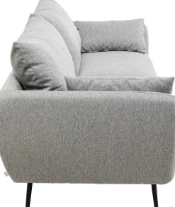 Sofy*KARE Design Sofa 3-osobowa 219 Cm Tapicerowana Szara Nogi Czarne