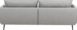 Sofy*KARE Design Sofa 3-osobowa 219 Cm Tapicerowana Szara Nogi Czarne
