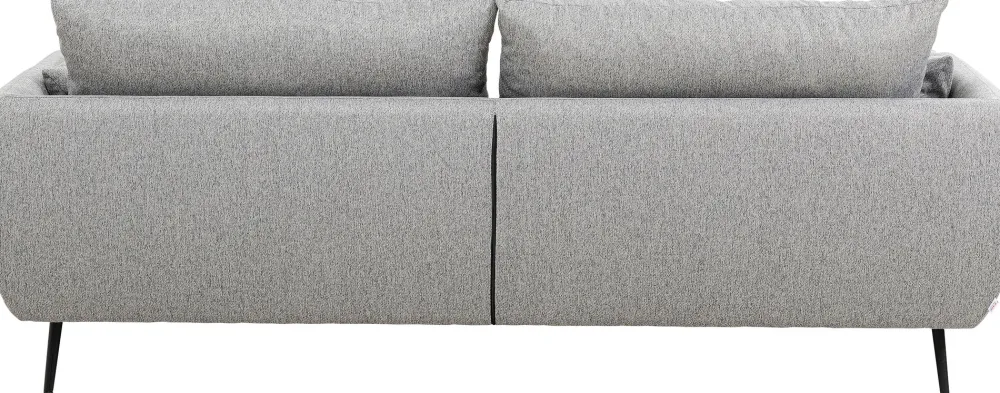 Sofy*KARE Design Sofa 3-osobowa 219 Cm Tapicerowana Szara Nogi Czarne