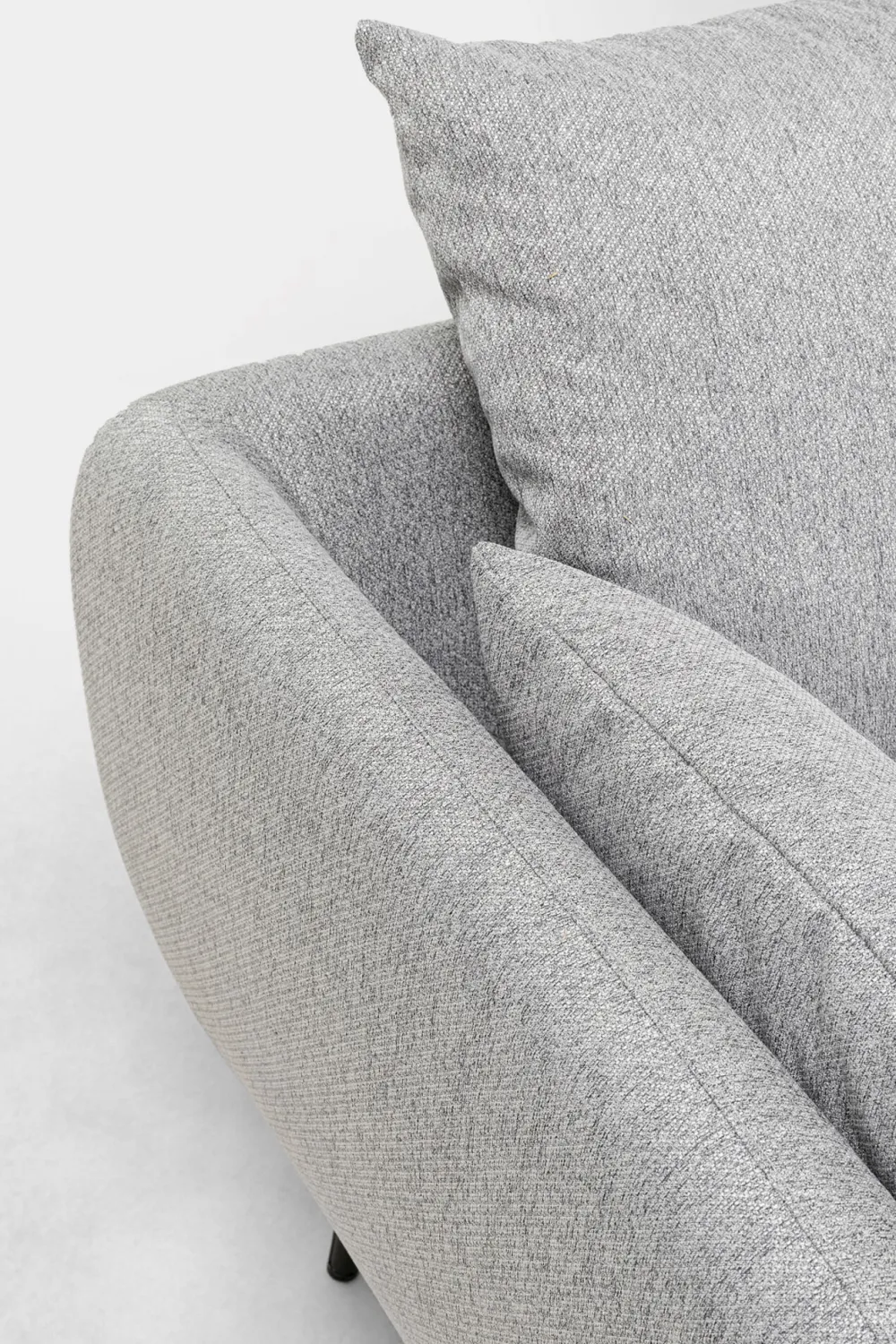 Sofy*KARE Design Sofa 3-osobowa 219 Cm Tapicerowana Szara Nogi Czarne